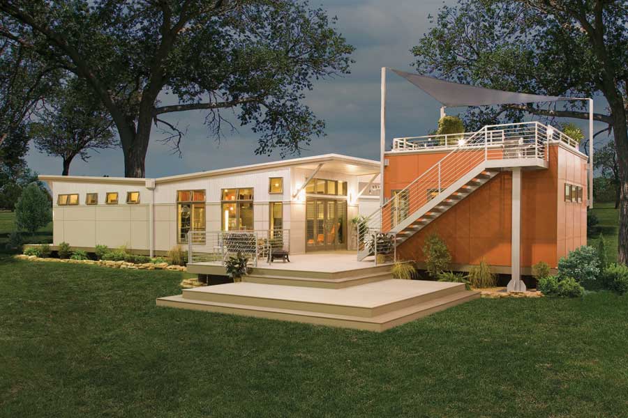 The i-house includes ample natural light and outdoor living spaces.